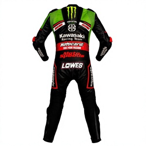 ชุดแข่งรถมอเตอร์ไซค์ Alex Lowes WSBK รุ่น Rawasaki MotoCP หนังวัวและหนังจิงโจ้ หนา 1.3 มม. พร้อมเกราะป้องกัน CE - Product Image 2