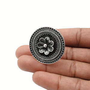 925 Sterling <b>Silver</b> Vintage <b>Ring</b> Comes With Pretty Floral Design Handmade Oxidized <b>Adjustable</b> Boho <b>Ring</b> In 925 Sterling <b>Silver</b> - Product Image 3