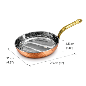 Hammered <b>Copper</b> Non-Stick Fry Pan Long <b>Handle</b> | Stainless Steel Interior Frying Pan Eco-Friendly Easy Clean Gas Cooker - Product Image 4