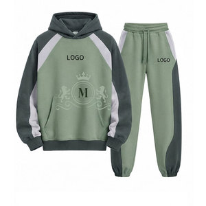 ชุดวอร์มสวมใส่สบาย เสื้อฮู้ดดีไซน์คัลเลอร์บล็อก ผ้าฝ้าย 100% น้ำหนัก 400 GSM ให้ความกระชับพอดีอย่างสมบูรณ์แบบ - Product Image 1