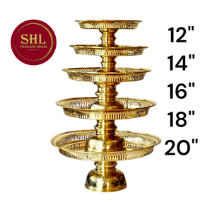 Plateau rond en laiton de 12 "Piédestal éléphant en relief Brassware de Thaïlande Plateau de qualité supérieure pour restaurant et hôtel - Product Image 6