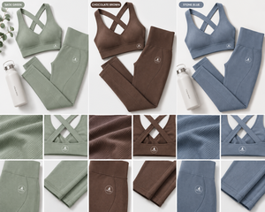 Ensemble de yoga sans couture pour femmes, soutien-gorge de sport, leggings taille haute, vêtements de sport pour la gym, vêtements de fitness, vêtements d'entraînement, logo personnalisé - Product Image 3