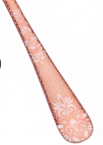 Ensemble de couverts élégants couleur cuivre avec motif floral, compatibles lave-vaisselle, en métal, pour la table de mariage - Product Image 2
