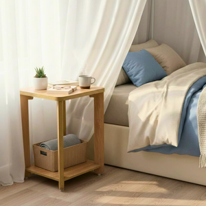 Table d'appoint élégante en bois massif, table d'appoint en bois massif, table de chevet artisanale, meuble compact pour salon - Product Image 4
