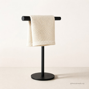 Porte-serviettes autoportant élégant en laiton à 3 barres, finition antique, design moderne pour salle de bain, support fixe pour serviettes de bain - Product Image 3