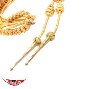 Aiguillette Dorada, Cordón de Hombro Aiguillette Trenzado con Punta Metálica Dorada - Product Image 3