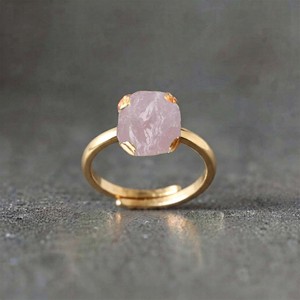 Bague de fiançailles en laiton plaqué or avec diamant Herkimer naturel brut certifié, ajustable, en quartz, vente en gros - Product Image 2
