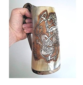 Mug à boire en corne de viking authentique fait main, très demandé, luxe, 100% corne naturelle, écologique, finition polie, meilleur prix - Product Image 4