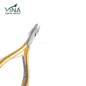 คีมตัดหนังสำหรับนิ้วมือทำเล็บเท้าแบบ VNC-07V-GC ใหม่คีมตัดหนังที่ปลายแหลมทำจากสเตนเลสสำหรับเล็บมืออาชีพ - Product Image 3