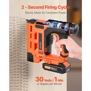Chiodatrice a Batteria 20V 2 in 1 per Chiodi e Graffette da 18 Gauge e 1 1/4 Pollici, Include 500 Graffette e Chiodi in Acciaio, Doppia Alimentazione a Batteria - Product Image 3