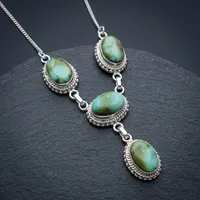 Collier en turquoise tibétaine naturelle, argent sterling 925, fait main, vintage, ethnique, bohème, bijoux en pierres précieuses pour femmes, vente en gros