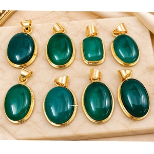 Colgantes de Ágata con Piedra Prehnita Natural, Gemas de Cristal, Hechos a Mano, Ecológicos, Chapados en Oro, Artesanías de Piedras Semipreciosas F S - Product Image 5