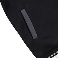 Blouson universitaire en toile pour homme, très demandé, hiver, couleur unie noire, décontracté, en polaire lavée, boutonné sur le devant, taille XS, prix de gros durable