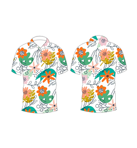 เสื้อโปโลพิมพ์ลายดอกไม้สีขาวสำหรับผู้ชาย เสื้อโปโลแขนสั้นลำลองแฟชั่นฤดูร้อน เสื้อกอล์ฟ - Product Image 3
