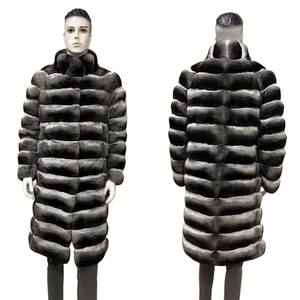 Manteau en fourrure véritable de haute qualité pour hommes et femmes, style long, fermeture éclair détachable, rembourrage en coton, tissage tissé - Product Image 1