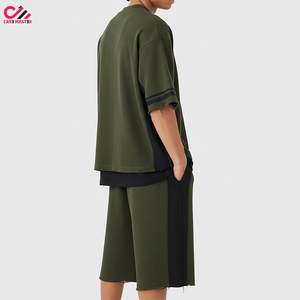 ชุดเซ็ตฤดูร้อนแบบสั้นพิมพ์ลาย DTG ตามสั่ง OEM คุณภาพสูง และชุดเซ็ตสองชิ้น กางเกงขาสั้น ผู้ชาย ผ้าฝ้าย 100% ชุดลำลองฤดูร้อนสำหรับผู้ชาย - Product Image 2