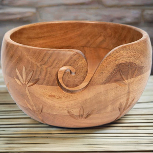 Cuenco para Hilos de Madera de Mango y Palisandro, Decoración del Hogar Personalizada al por Mayor, Cuenco de Lana de Bambú Natural, Cuenco para Hilos de Madera Hecho a Mano - Product Image 1