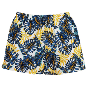 Short de bain décontracté pour homme à imprimé feuilles tropicales, séchage rapide, avec cordon de serrage, longueur courte, taille mi-haute, en polyester - Product Image 6