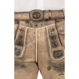 Pantalones Cortos de Cuero Alemán de Alta Calidad para Hombre, Disfraz Bávaro para Oktoberfest, 100% Cuero de Cabra, Estilo Casual - Product Image 2
