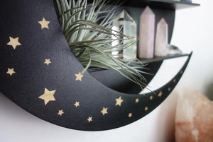 Étagère murale en forme de croissant de lune et d'étoile, approvisionnement en gros, MOQ, étagère flottante en bois pour la décoration intérieure, décoration de la maison - Product Image 5