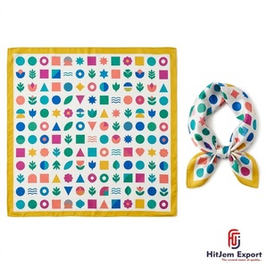 Custom Premium <b>Printed</b> Short Scarf Fabric OEM ODM White Label Textile Manufacturer Wholesale Fashion <b>Accessories</b> - Product Image 4