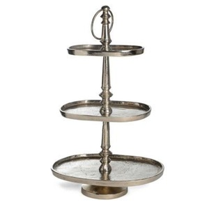 Best Quality Silver Plated Aluminum Dessert Server <b>Stand</b> 3 Tier Hammered Metal <b>Cake</b> <b>Stand</b> For Wedding Party And Home Decoration - Product Image 3