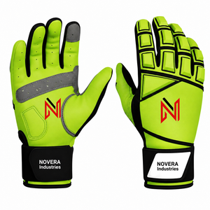 Premium Custom Logo NOVERA INDUSTRIES Children's Lightweight Quick-Dry Breathable Genuine Leather <b>Baseball</b> Batting <b>Gloves</b> - Product Image 2