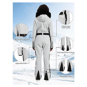 Traje de esquí de una pieza para mujer, traje de snowboard ajustado, aislado, impermeable, a prueba de viento, mono para deportes de invierno, cálido para exteriores - Product Image 5