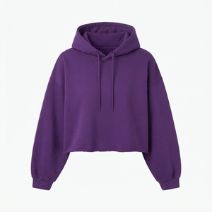 Sudadera con capucha extragrande de corte holgado y peso pesado con dobladillo sin rematar para mujer, venta al por mayor y personalizada - Product Image 3