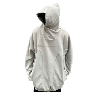 Vente en gros de sweat à capuche oversize avec épaules tombantes demi-cou à capuche personnalisé col haut pull à capuche hiver sweat à capuche épais - Product Image 1