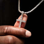 Collier pendentif croix en argent sterling 925 avec moissanite, chaîne à maillons, bijoux religieux pour homme et femme, cadeau - Product Image 2