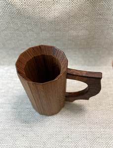 Modern Handcrafted Wooden Beer <b>Mug</b> Geometric Natural Wood Tankard Premium Rustic Beer Coffee Tea Drinking <b>Mug</b> for Home Bar - Product Image 3