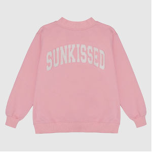 Sweat-shirt rose crème Sunkissed à col montant, poignets et ourlet côtelés assortis, coupe ample, manches longues, pour un usage quotidien décontracté - Product Image 2
