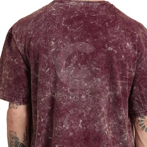 T-shirt délavé à l'acide en vente / T-shirt uni délavé à l'acide pour homme, longueur standard, 240 g/m², 100 % coton, coupe ample - Product Image 4