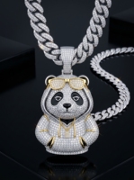 Pendentif Hip-Hop Personnalisé RCK Global avec Nom, Moissanite VVS Taille Brillant, Argent S925 Bicolore Or, Bijou Statement Haut de Gamme