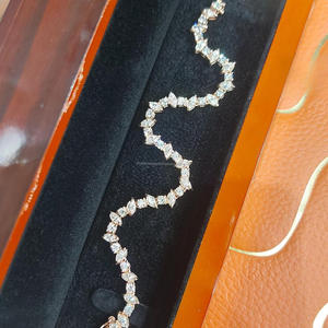 Round & Marquise Cut Lab Grown Diamond <b>Bracelet</b> in Yellow Gold, Elegant Tennis <b>Bracelet</b> for Women Luxury Bridal Anniversary Gift - Product Image 4