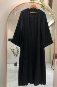 Kaftan Abaya Turc Fait Main Élégant et Respirant Anti-Plis, Manches Longues en Lin, Coupe Classique, Idéal pour la Prière de l'Aïd - Meilleure Vente - Product Image 5