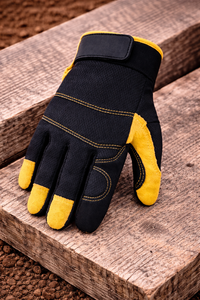 Gants de travail en cuir robustes, antidérapants, renforcés, pour la construction, le soudage, OEM, étiquette privée, vente en gros - Product Image 3