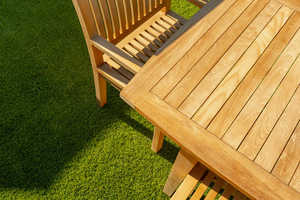 Silla de Comedor de Madera de Teca Ligera y Moderna de Lujo para Exteriores, con Tela Resistente y Cómoda, para Hotel, Villa o Apartamento - Product Image 6