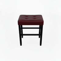 Tabouret de bar moderne en cuir PU sans dossier, tabouret de comptoir rembourré pour cuisine