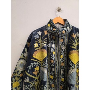 Chaqueta Bomber Estilo Hippie para Mujer, Bordada a Mano, con Forro de Algodón/Nailon, para Fiestas de Invierno - Product Image 3