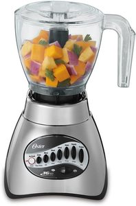 Licuadora Oster Classic Series de 16 Velocidades con Picador de Alimentos y Jarra de Vidrio, Acabado Níquel Pulido - Product Image 1