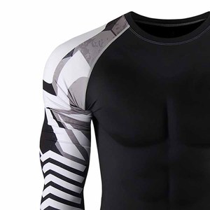Camiseta de compresión transpirable de manga larga con logotipo personalizado de alta calidad, 100% algodón/spandex, estampado por sublimación, Fortleo - Product Image 5
