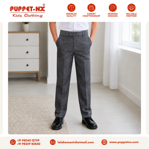 Pantalones de Uniforme Escolar Grises de Alta Demanda para Niños, Corte Recto Clásico, Suministro al por Mayor - Product Image 2