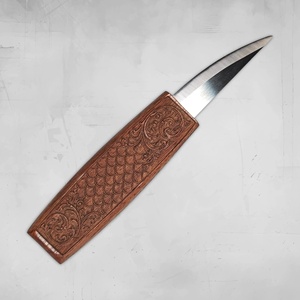Couteau de chef de cuisine, couteau à boucher en bois de santal sanglant et bois de rose birman, manche en bois massif en forme de tête de poisson, pour gaucher - Product Image 1