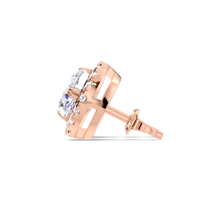 Pendientes de Diamante Cultivado en Laboratorio con Certificación IGI, Corte Cojín, Halo, Oro de 9 Quilates, Minimalistas, Regalo para Bodas y Fiestas - Product Image 2
