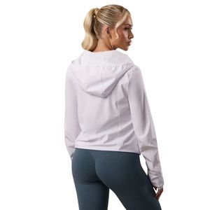 <b>White</b> Windbreaker <b>Jacket</b> <b>Women</b> Lightweight Full Zip Hooded Outerwear Breathable Running Training Coat Casual Activewear - Product Image 2