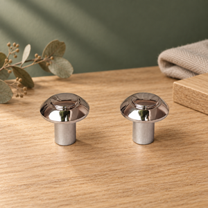 SHUBHAM Modern Metal Cabinet <b>Knob</b> Round <b>Drawer</b> Pull Chrome Finish Furniture Handle for Kitchen Wardrobe - Product Image 5