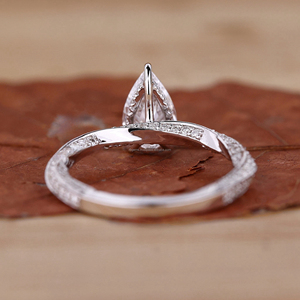 RB Gems IGI Certified Rose Gold Women's Engagement Wedding Religious Prong Set Moissanite Pear Cut <b>Rings</b> - Product Image 3