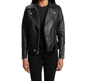 Chaqueta de Cuero para Mujer al por Mayor, Estilo Motero, Chaqueta de Cuero Personalizada, Color Marrón Claro 2026 - Product Image 1